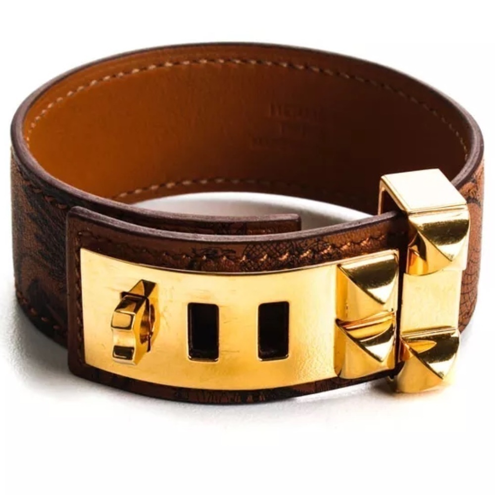 Hermes Leather Collier De Chien Medor Tattoo Bracelet T3 RARE  NWOT - Picture 3 of 16